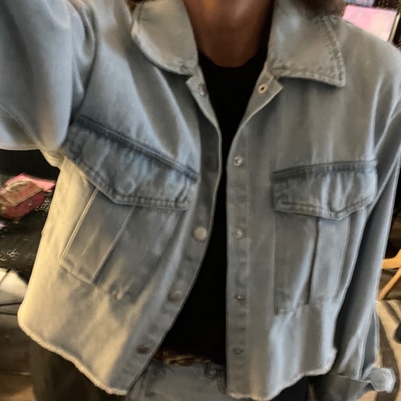 Boxy Cropped Denim Jacket - Picture 1 of 5
